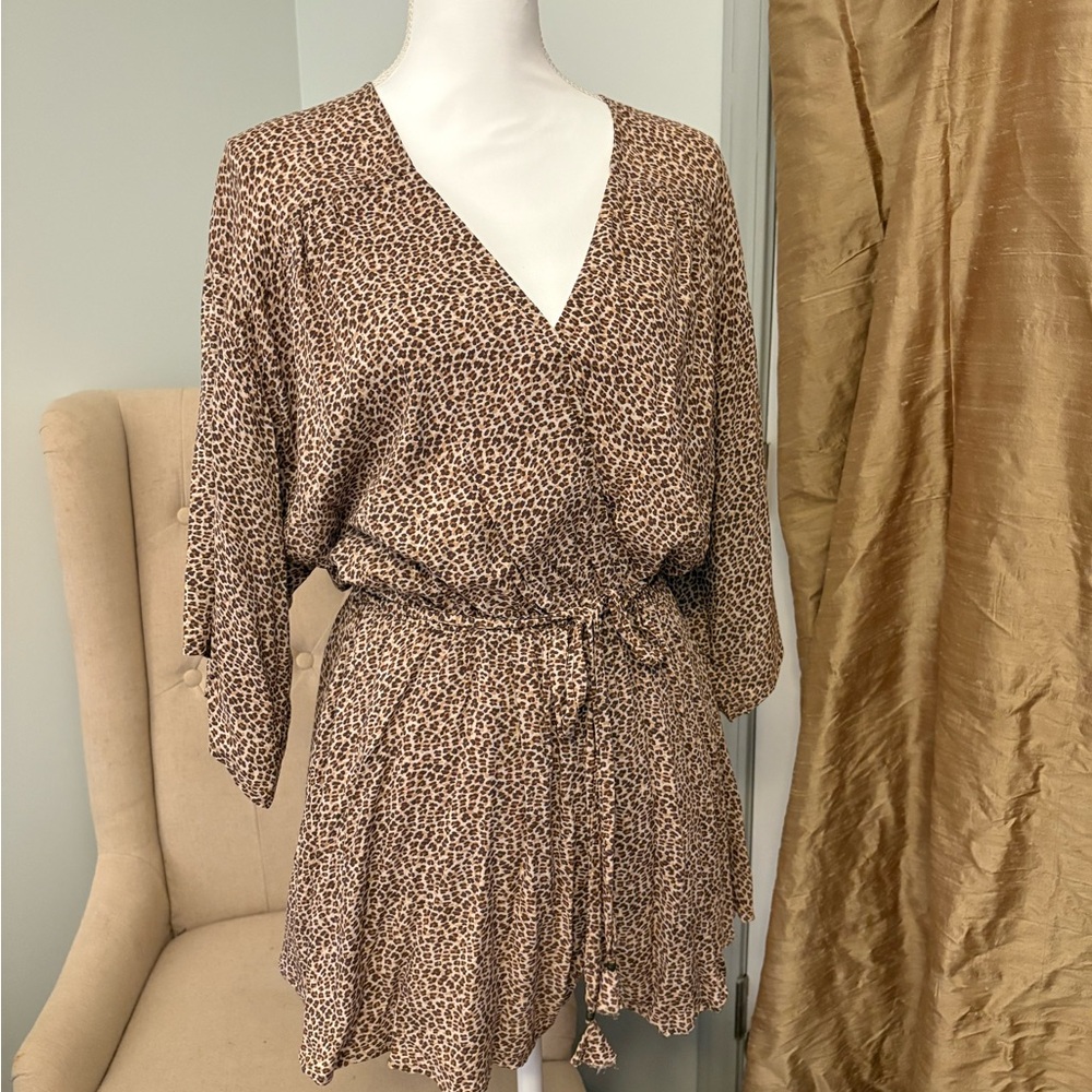 Leopard Print V-Neck Romper